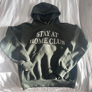 HOMMEBODY GREEN HOODIE STAY AT HOME CLUB